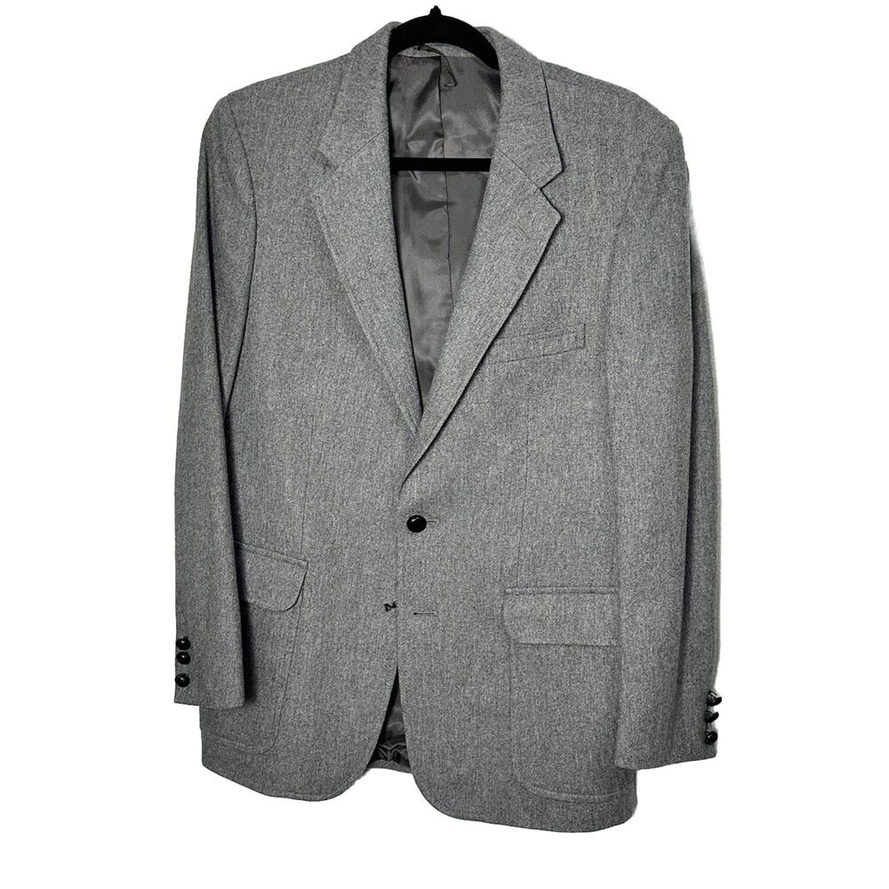 Vintage Woodmere Men’s Gray Tweed Wool Blazer Sport Coat Jacket Size 38R Flaw